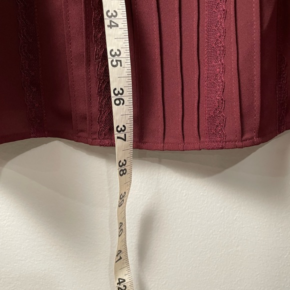 WHITE HOUSE BLACK MARKET SHEER DRESS | Wine Burgundy | Size Small - Picture 8 of 8
